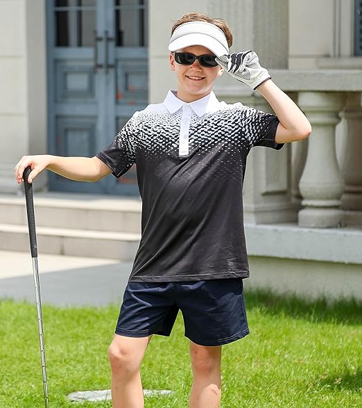 uideazone Boys Polo Shirts Dry Fit Performance Golf Short Sleeve Casual School Uniform Size 5-14