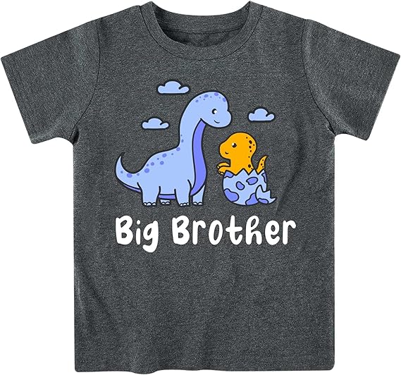 Funnycokid Big Brother T Shirt for Toddler Boys Tee Construction Promoted Short Sleeve 1-6 Years