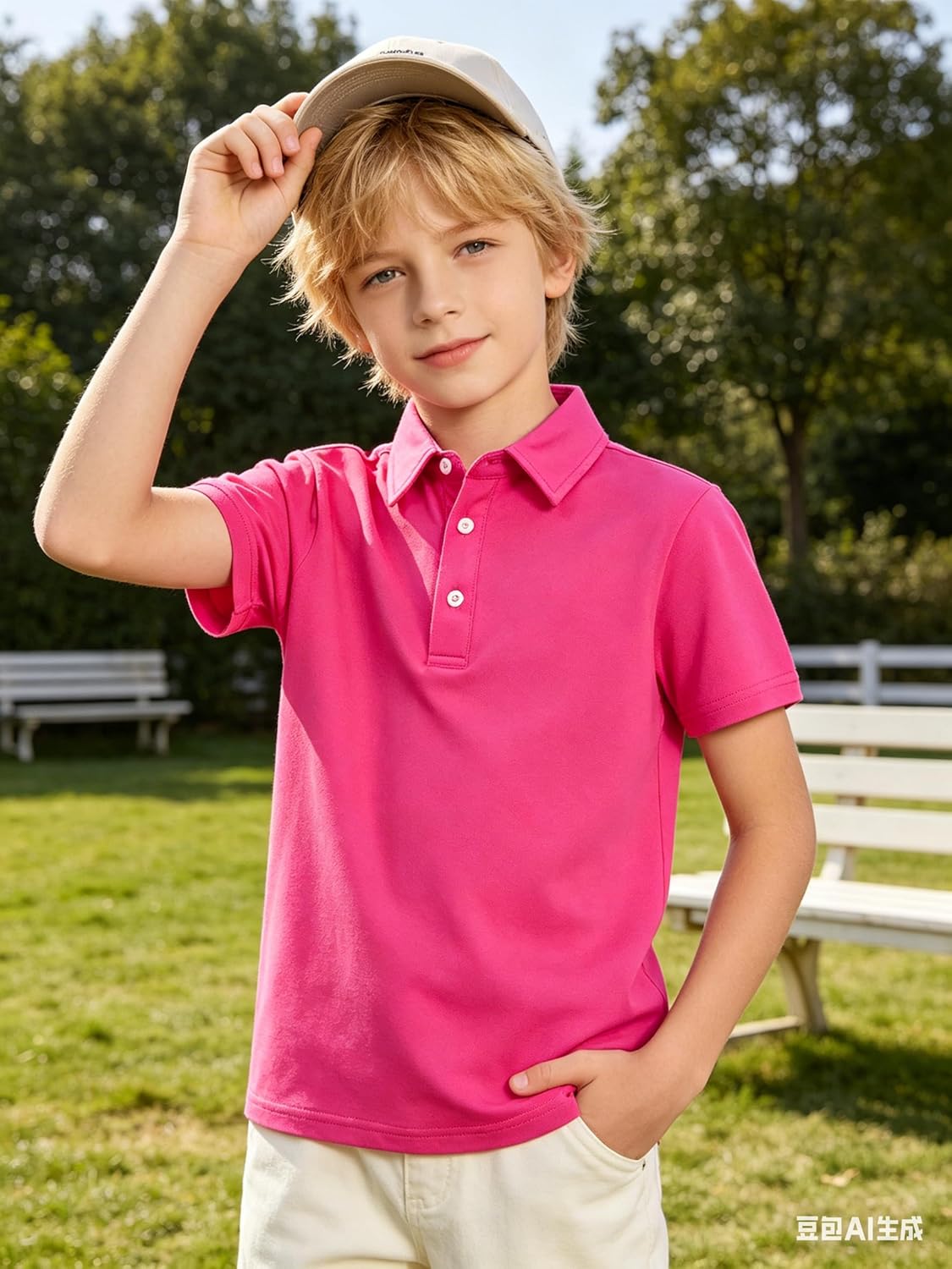 Cozople Boys Performance Polo Dry Fit Short Sleeve Solid Golf Shirt Casual School Uniform Tops for Kids Size 5-14