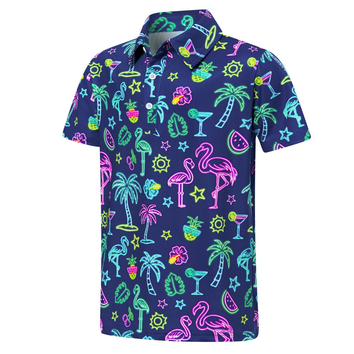 Boys Polo Shirts Hawaiian Golf Clothes Fashion Short Sleeve Kids Cool School Uniform 5-14T