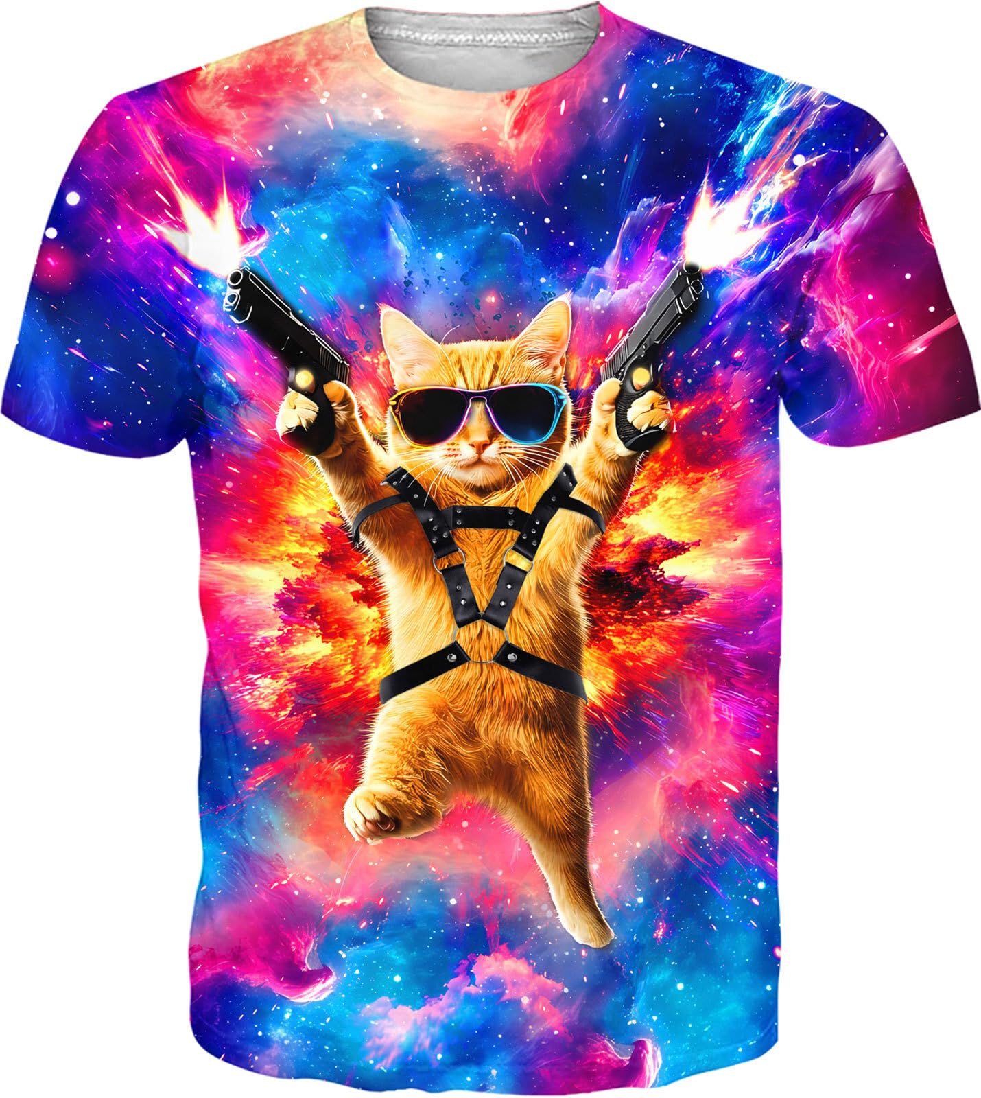 RAISEVERN Mens T-Shirts Cool Novelty Crewneck Short Sleeve Funny Graphic Top Casual Tees for Women