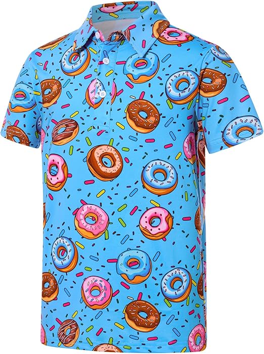 Boys Performance Polo Shirt Short Sleeve Golf Clothes for Active Casual Size 5-14