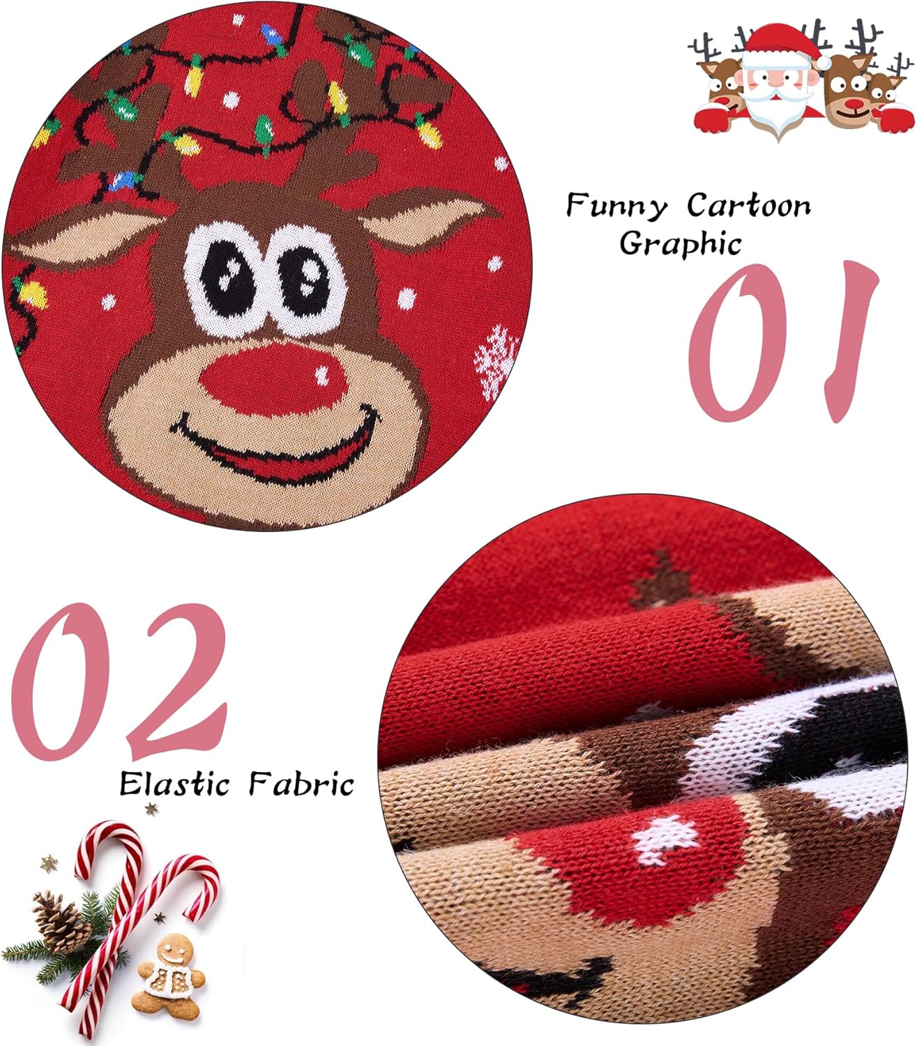 Boys Girls Ugly Christmas Sweater 3D Cool Long Sleeve Knitted Sweatshirt Cozy Crewneck Pullover Jumper 3-12 Years