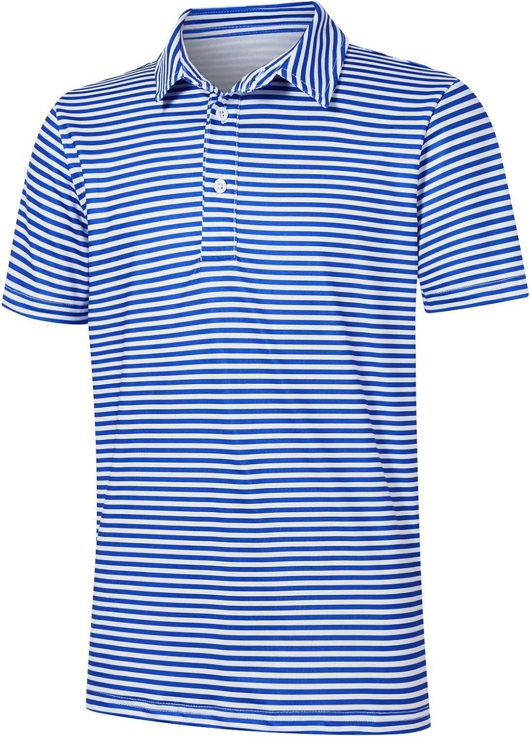 Boys Performance Polo Dry Fit Short Sleeve Golf Stripe Shirt for Active Casual Size 5-14