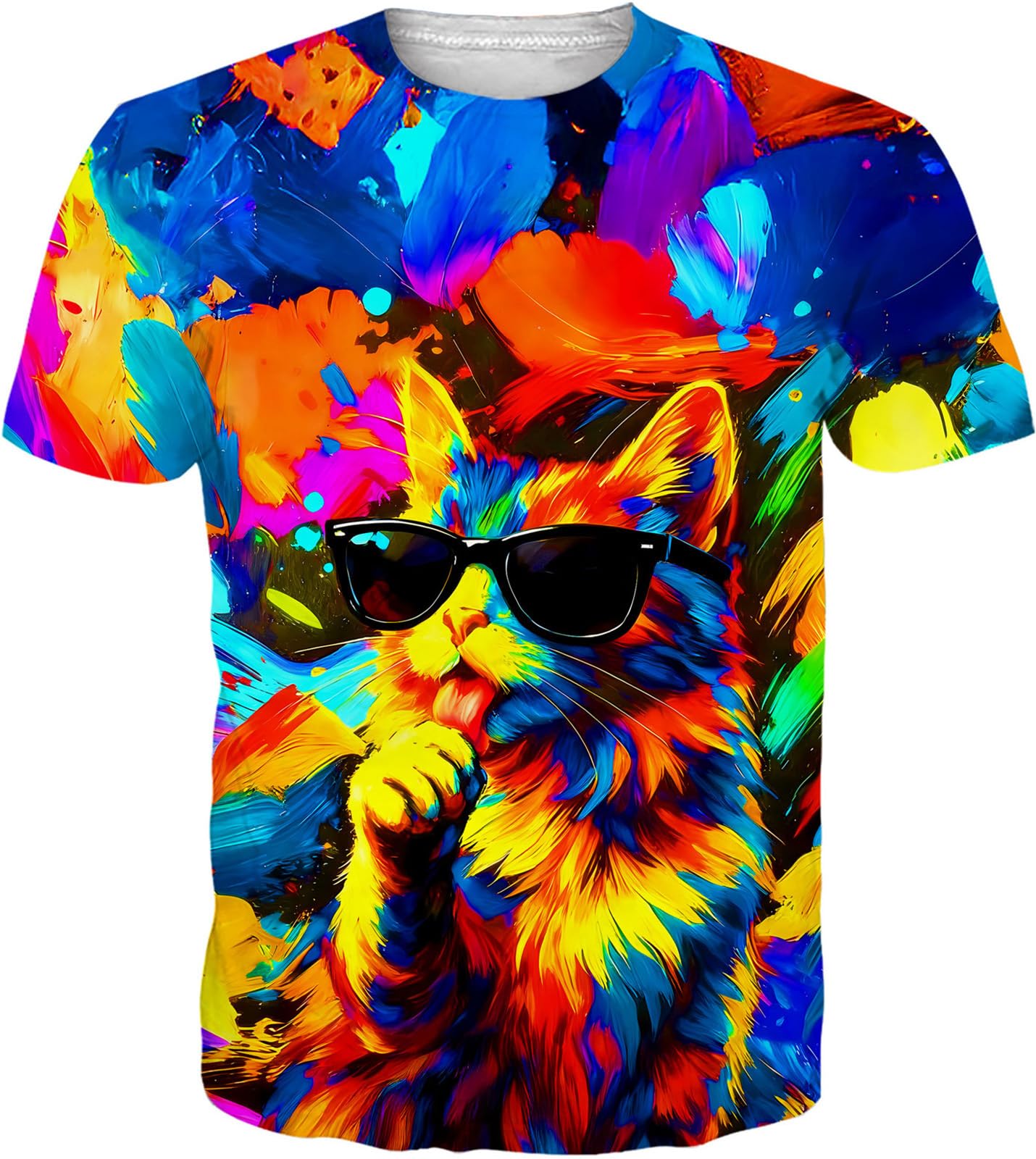 RAISEVERN Mens T-Shirts Cool Novelty Crewneck Short Sleeve Funny Graphic Top Casual Tees for Women