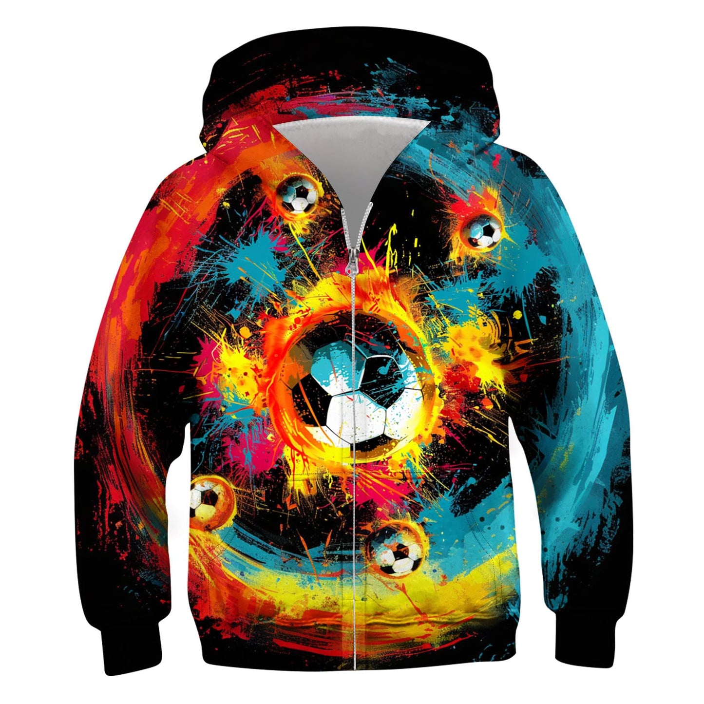 TUONROAD Boys Hoodies Sweatshirt Cool Pullover with Pockets Size 6-14 Years | Full zipper, 3D graphic prints, kangaroo pocket, polyester spandex, school and casual layering,Size 6-14