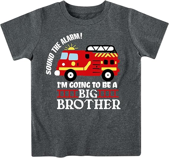 Funnycokid Big Brother T Shirt for Toddler Boys Tee Construction Promoted Short Sleeve 1-6 Years