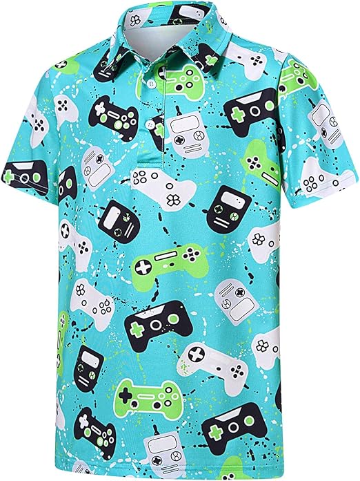 Boys Performance Polo Shirt Short Sleeve Golf Clothes for Active Casual Size 5-14