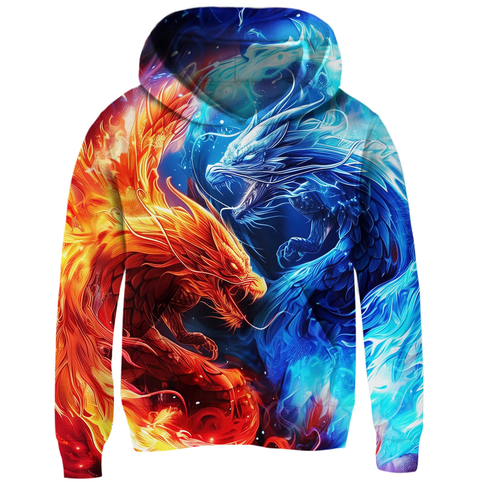 Funnycokid Boys Hoodies Kids 3D Graphic Pullover 6-16 Years | Warm fleece sweatshirt with a hood and front pocket for school and daily wear.
