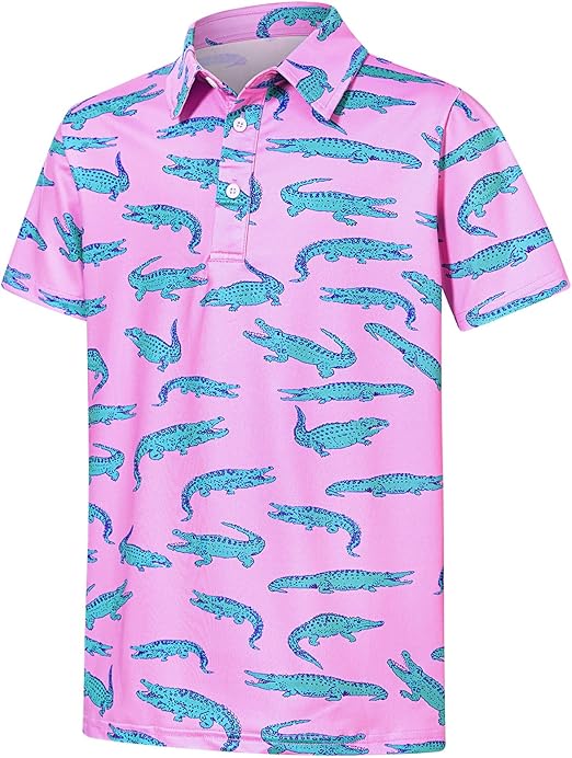 Boys Performance Polo Shirt Short Sleeve Golf Clothes for Active Casual Size 5-14