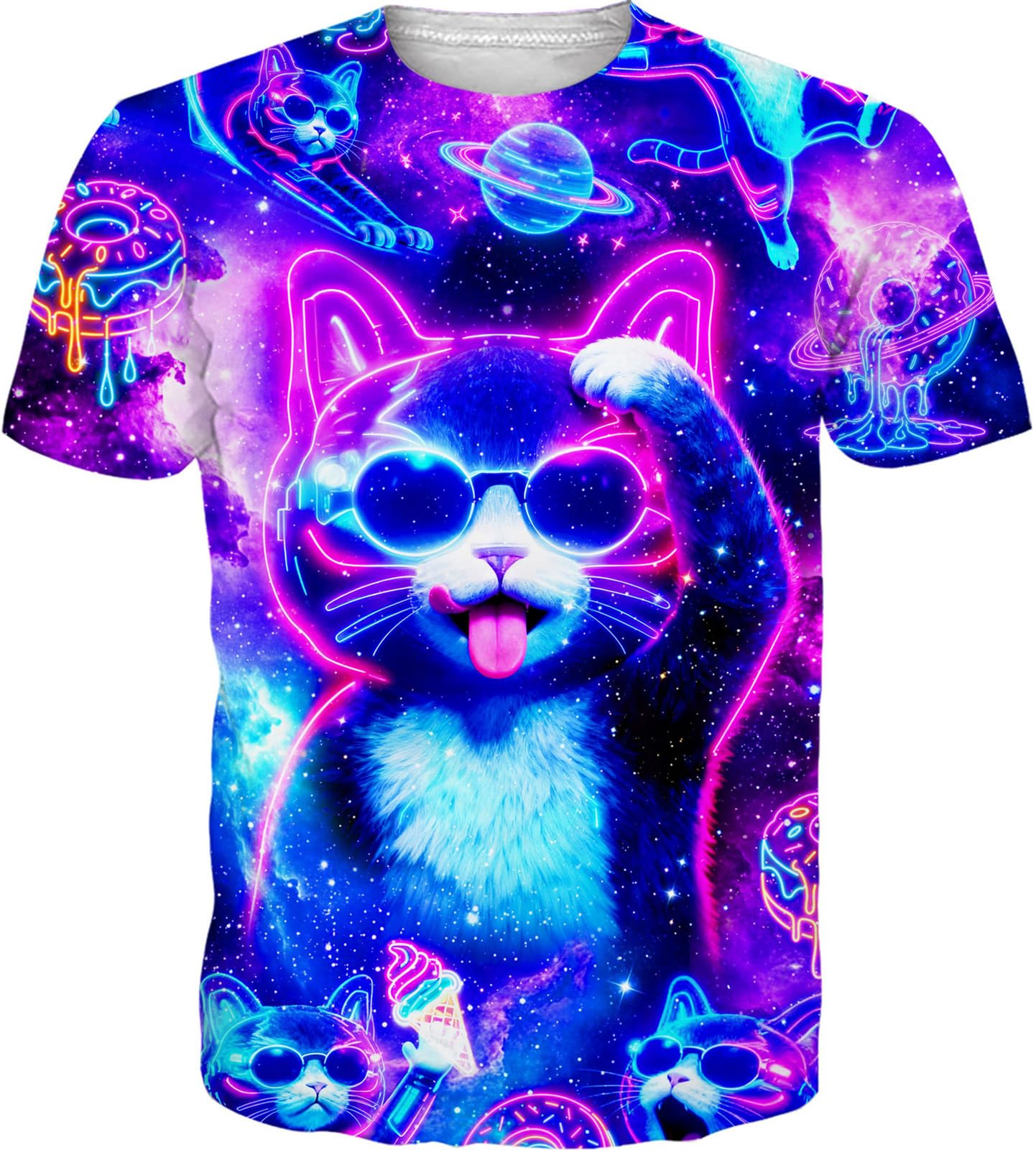 RAISEVERN Mens T-Shirts Cool Novelty Crewneck Short Sleeve Funny Graphic Top Casual Tees for Women