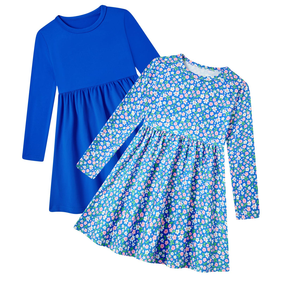 Funnycokid Toddler Girls Dress Long Sleeve Clothes Kids 3-7 Years