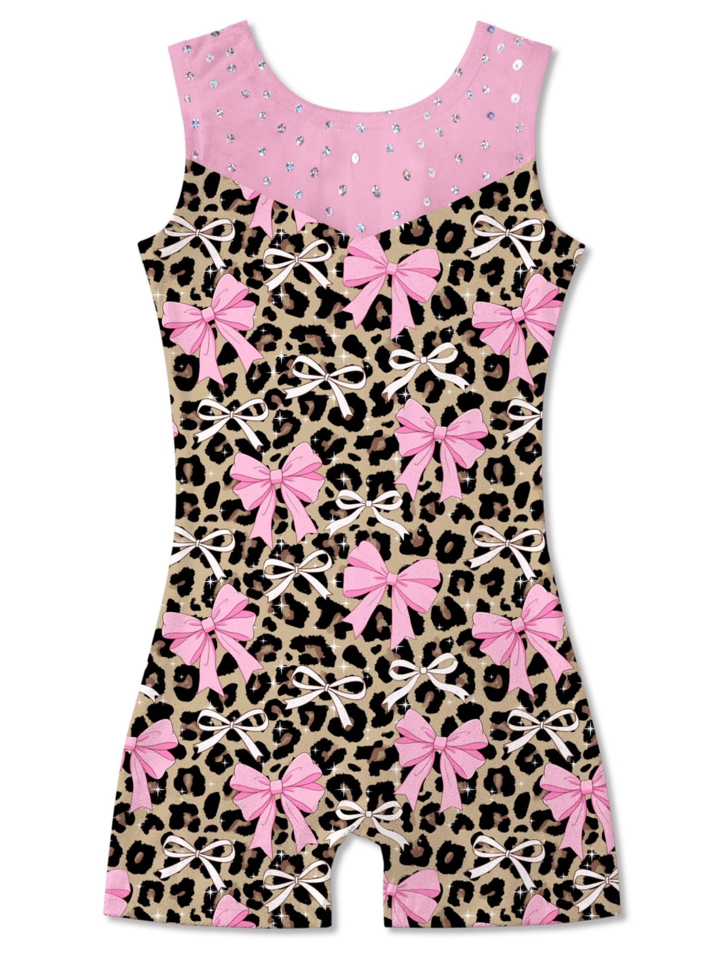 Belovecol Gymnastics Leotards for Girls Sparkly Unitard with Shorts Mesh 4-Way Stretch Tumbling Outfits 2-8T