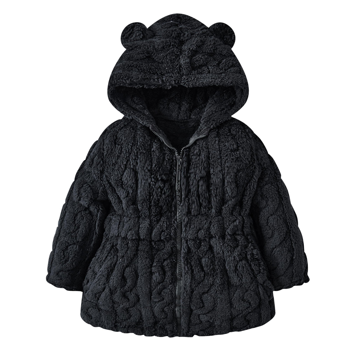 Toddler Girls Fleece Jacket Hooded Zip-up Warm Coats 2-6 Years
