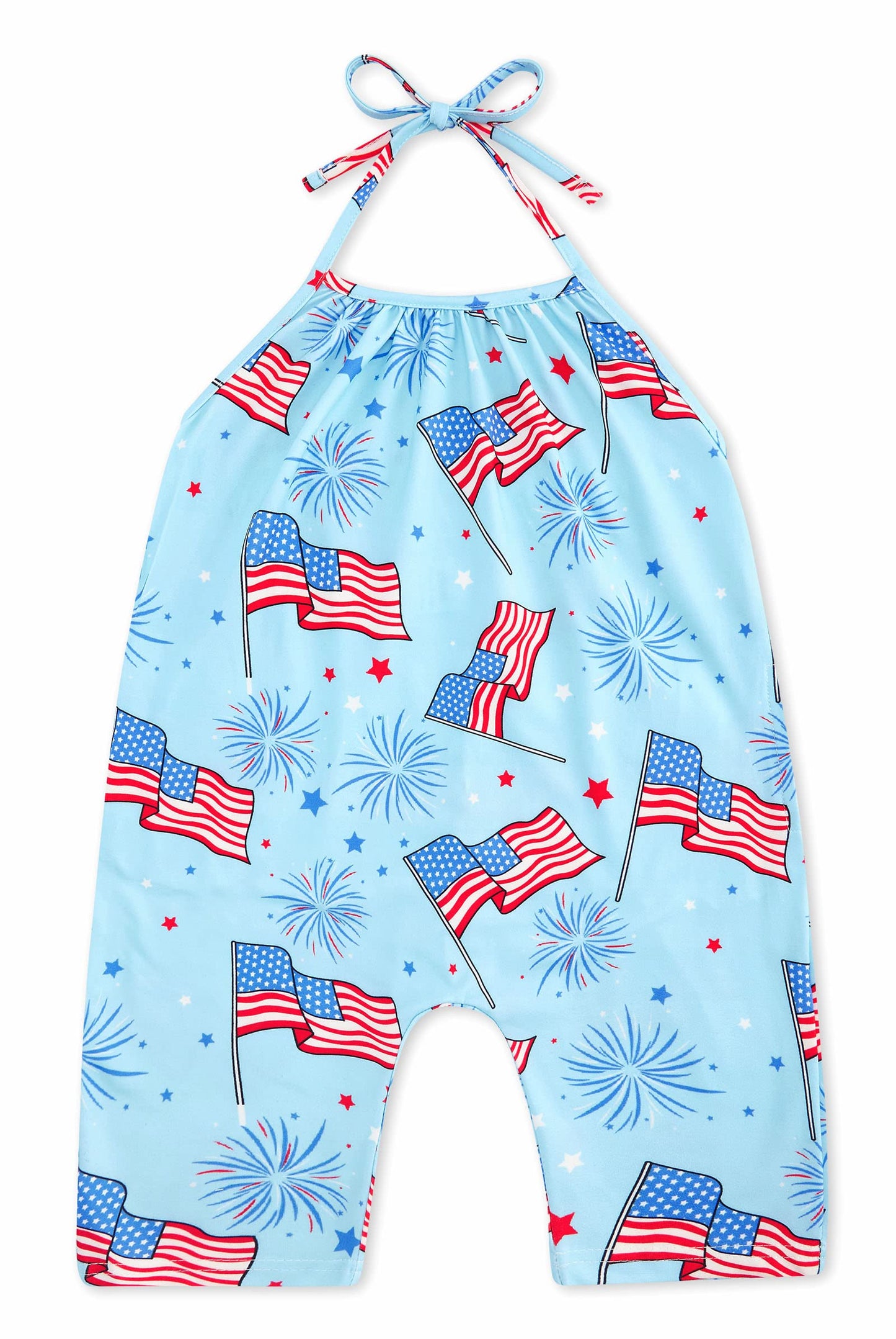 Backless Strap Slouch Jumpsuit for Toddler Girls Cute Harem Halter Romper Pants with Pockets