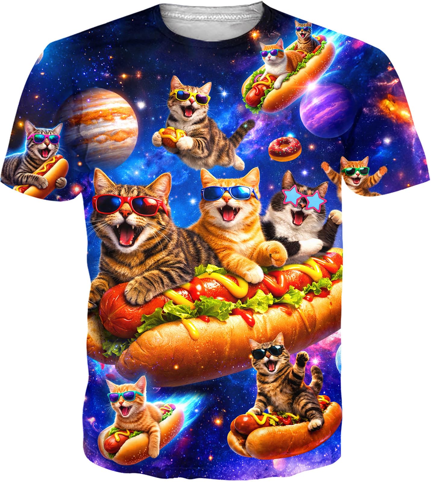 RAISEVERN Mens T-Shirts Cool Novelty Crewneck Short Sleeve Funny Graphic Top Casual Tees for Women