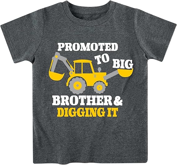 Funnycokid Big Brother T Shirt for Toddler Boys Tee Construction Promoted Short Sleeve 1-6 Years