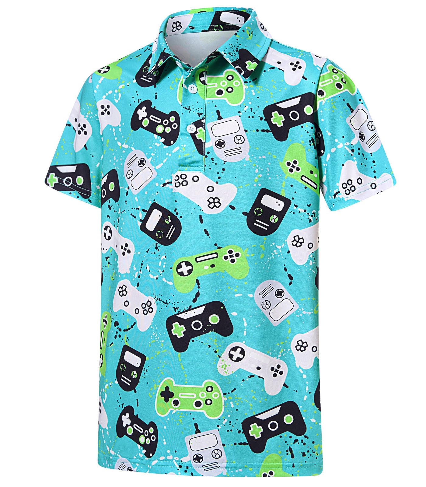 Boys Performance Polo Shirt Short Sleeve Golf Clothes for Hawaiian Active Casual Size 5-14