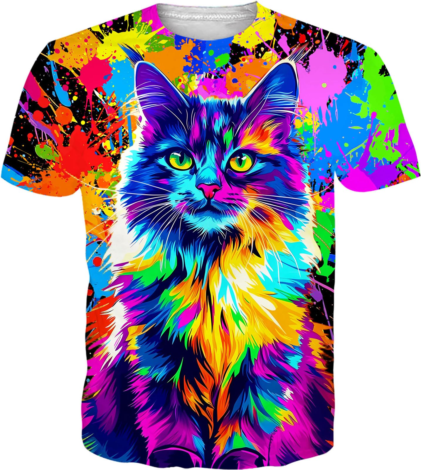 RAISEVERN Mens T-Shirts Cool Novelty Crewneck Short Sleeve Funny Graphic Top Casual Tees for Women