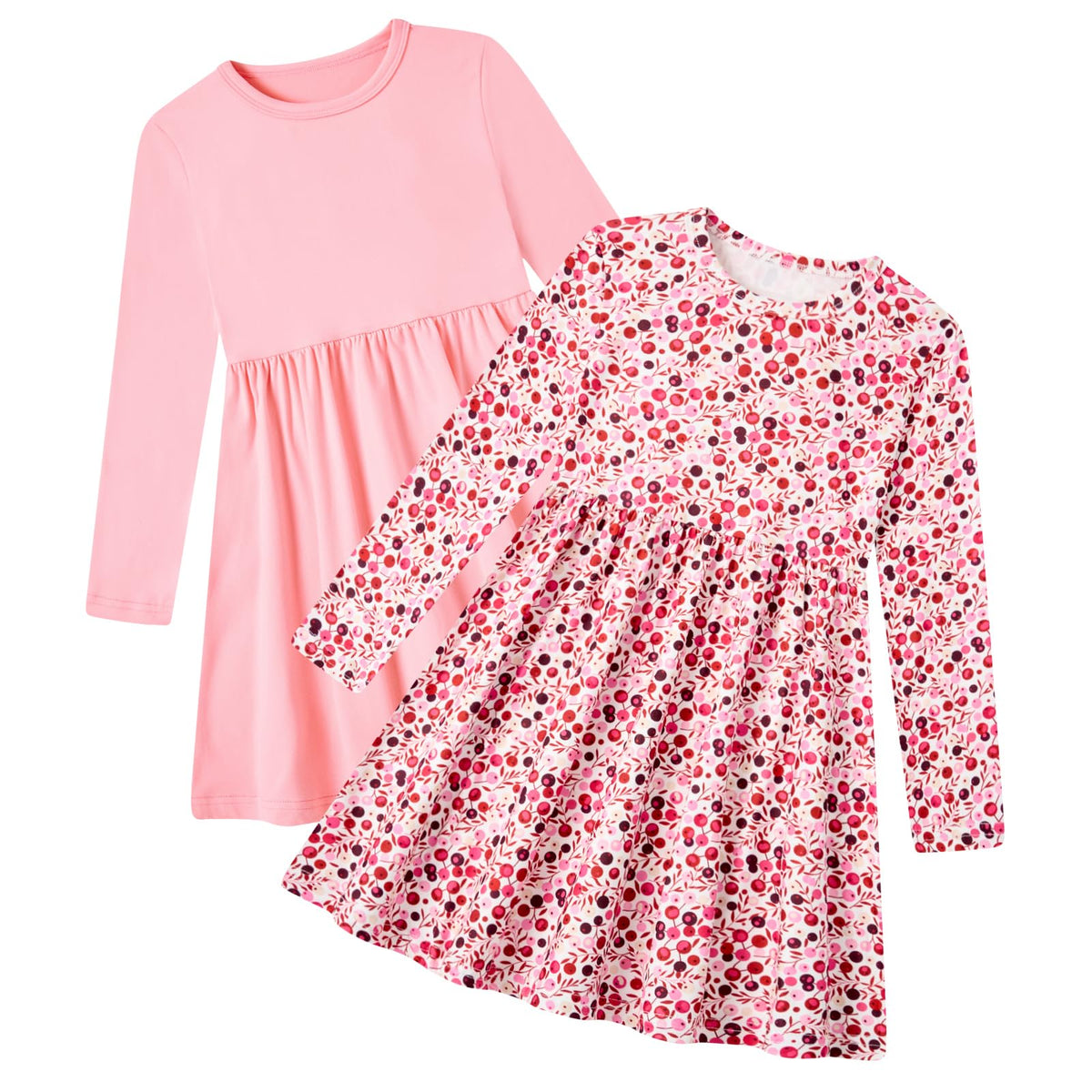 Funnycokid Toddler Girls Dress Long Sleeve Clothes Kids 3-7 Years