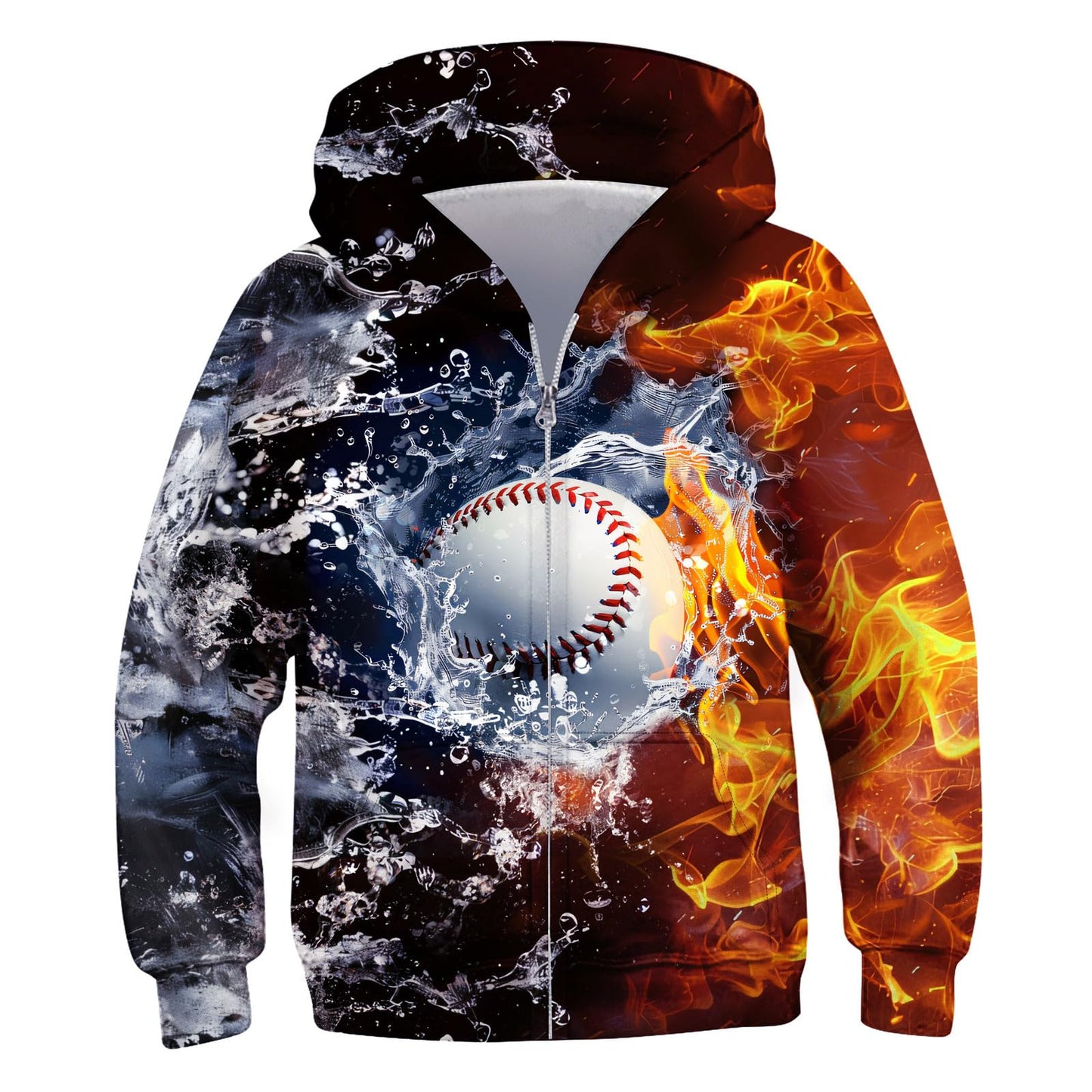 TUONROAD Boys Hoodies Sweatshirt Cool Pullover with Pockets Size 6-14 Years | Full zipper, 3D graphic prints, kangaroo pocket, polyester spandex, school and casual layering,Size 6-14
