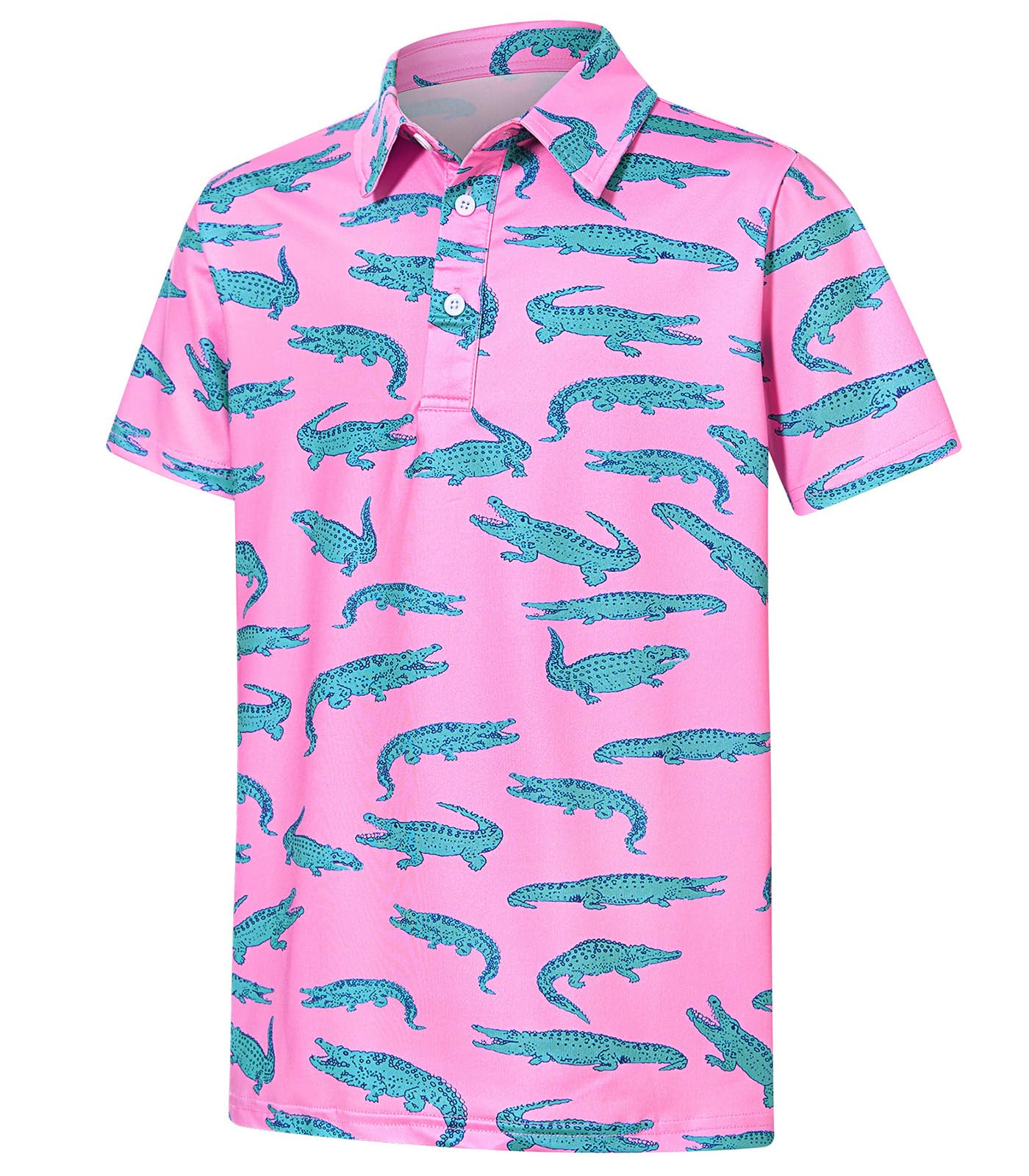Boys Performance Polo Shirt Short Sleeve Golf Clothes for Hawaiian Active Casual Size 5-14