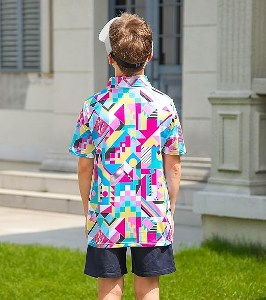 uideazone Boys Polo Shirts Dry Fit Performance Golf Short Sleeve Casual School Uniform Size 5-14