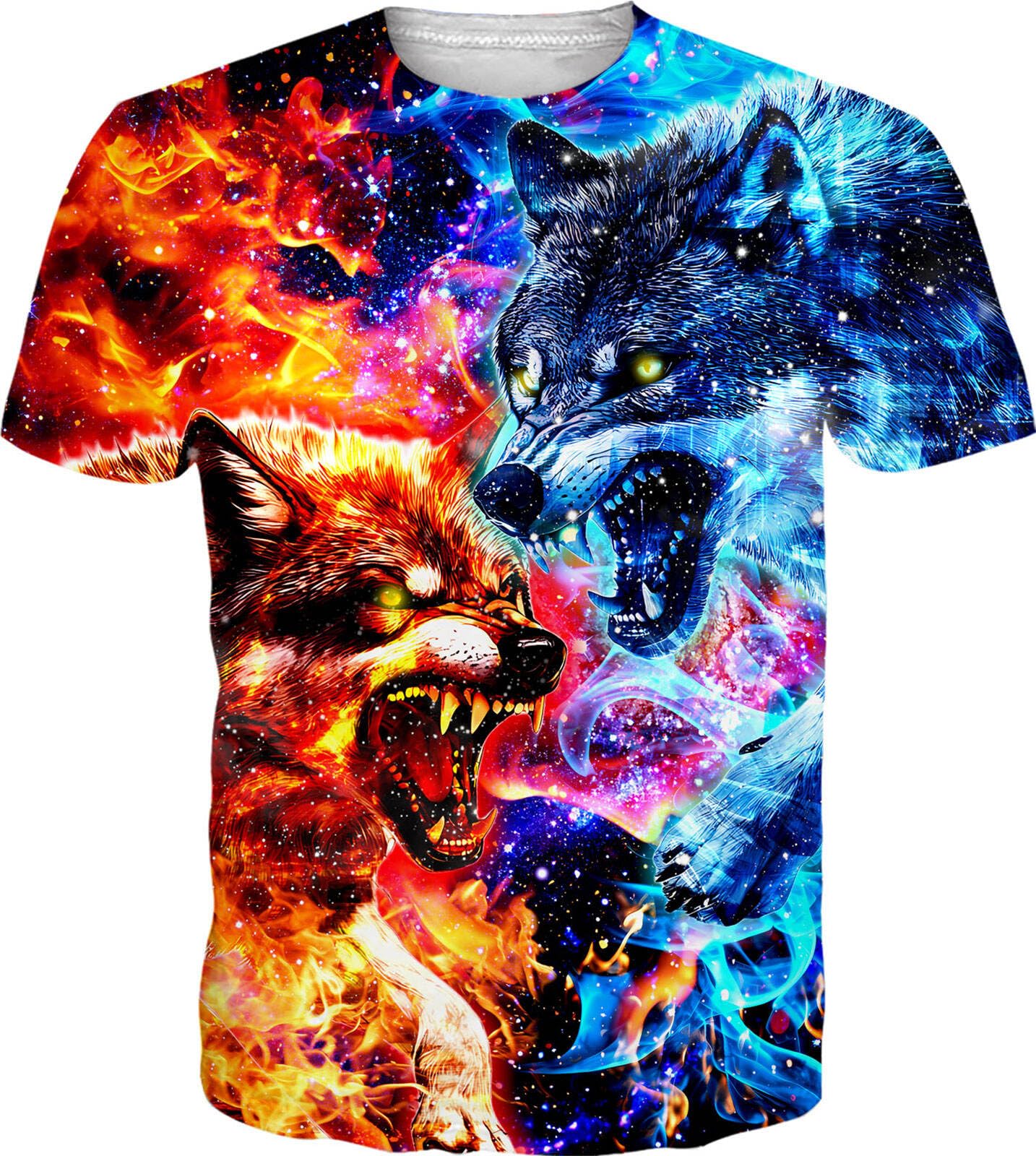 RAISEVERN Mens T-Shirts Cool Novelty Crewneck Short Sleeve Funny Graphic Top Casual Tees for Women
