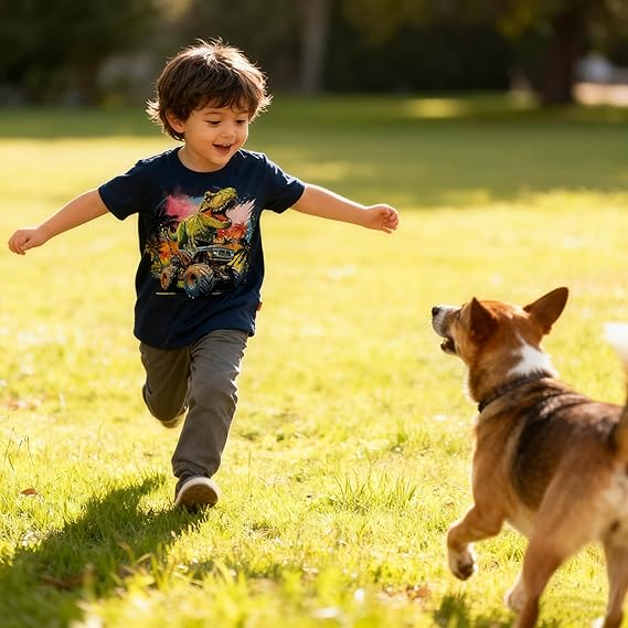 Funnycokid Toddler Boys Shirts Graphic T-Shirt Kids Short Sleeve Tees 2-6 Years