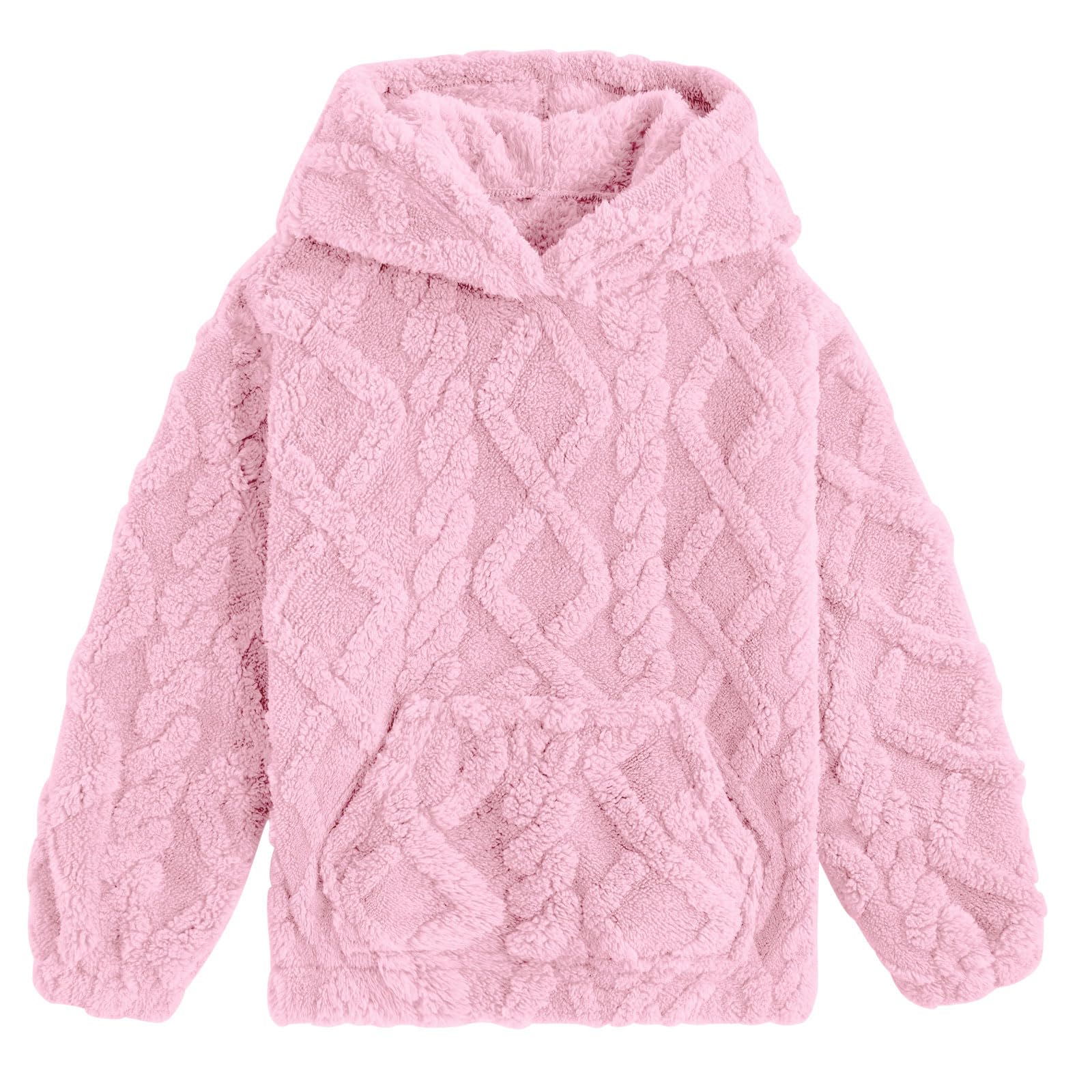 TUONROAD Girls Fuzzy Fleece Hoodies Warm Sweatshirt with Pockets 6-13 Years