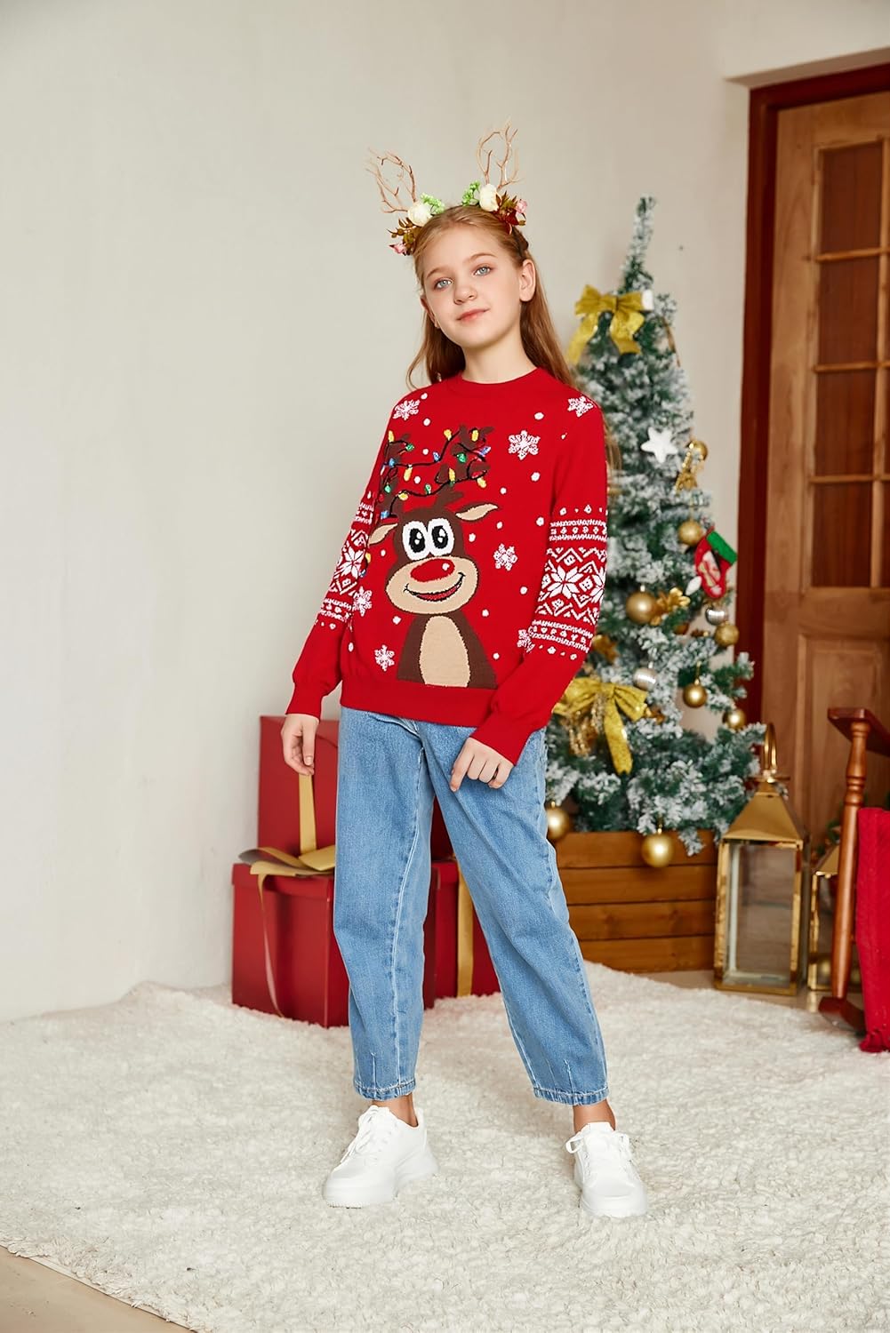 Boys Girls Ugly Christmas Sweater 3D Cool Long Sleeve Knitted Sweatshirt Cozy Crewneck Pullover Jumper 3-12 Years