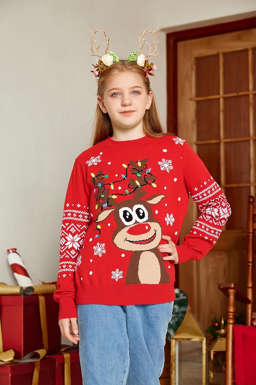 Boys Girls Ugly Christmas Sweater 3D Cool Long Sleeve Knitted Sweatshirt Cozy Crewneck Pullover Jumper 3-12 Years