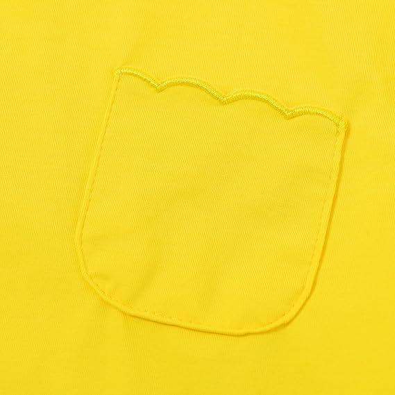 Girls Scalloped Edged T-Shirts with Pocket 3-6 Years Casual Cotton Tee Tops Blouse