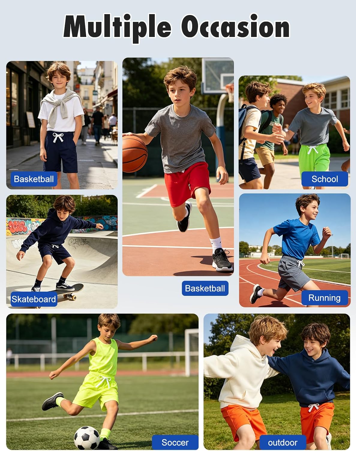 Boys Mesh Athletic Shorts Quick Dry Lightweight Breathable Mesh Shorts with Pockets for Basketball Gym Running Sports