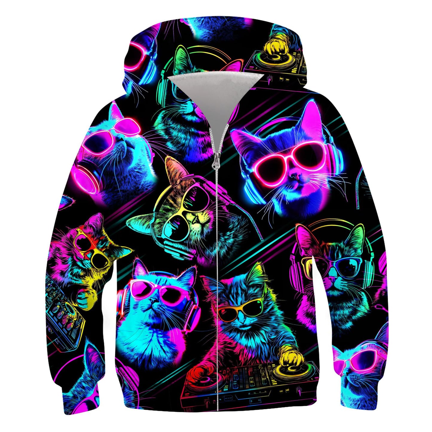 TUONROAD Boys Hoodies Sweatshirt Cool Pullover with Pockets Size 6-14 Years | Full zipper, 3D graphic prints, kangaroo pocket, polyester spandex, school and casual layering,Size 6-14