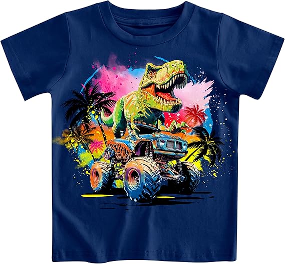 Funnycokid Toddler Boys Shirts Graphic T-Shirt Kids Short Sleeve Tees 2-6 Years