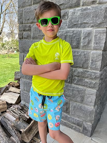 Cozople Boys Swim Trunks Compression Liner Swim Shorts Quick Dry Bathing Suit with Boxer Brief Swimwear 2-20T