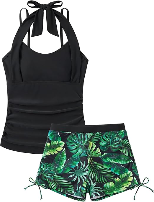 Girls Tankini Swimsuit 2 Piece Halterneck Bathing Suit for Teens Size 7-16
